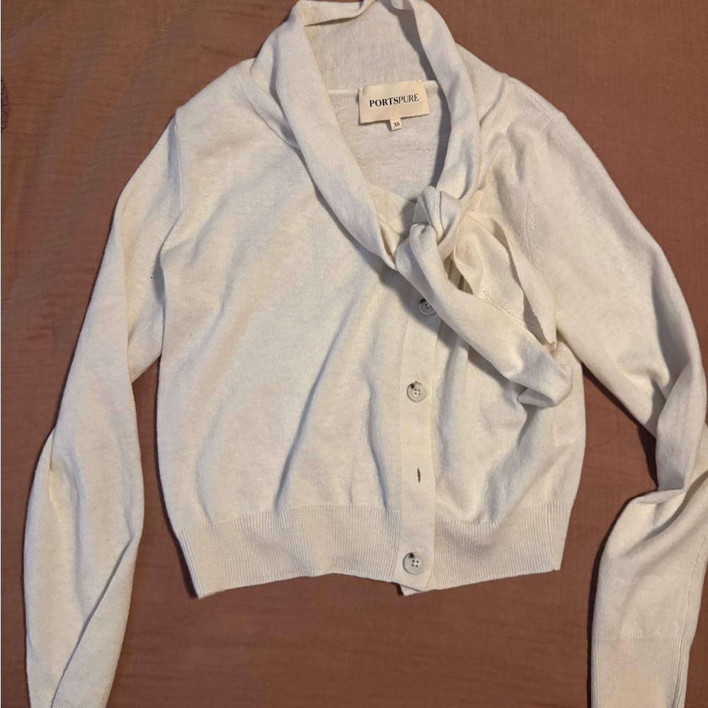 Ports 1961 White Cardigan Sweater